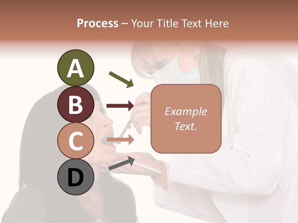 A Woman Getting Her Teeth Brushed By A Dentist PowerPoint Template