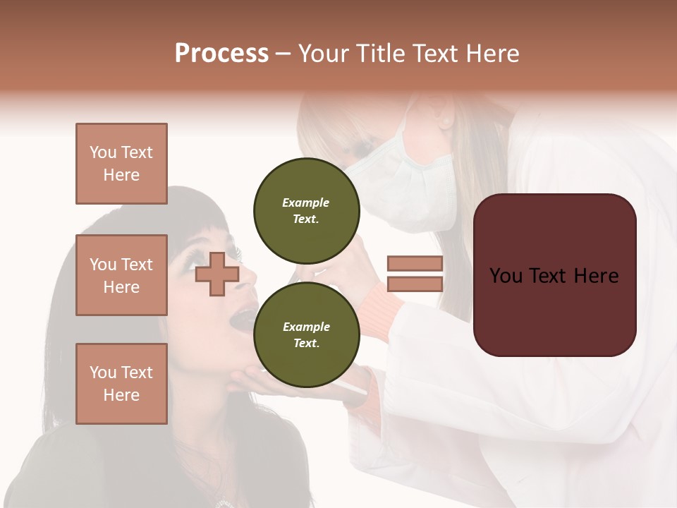 A Woman Getting Her Teeth Brushed By A Dentist PowerPoint Template