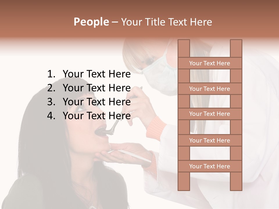 A Woman Getting Her Teeth Brushed By A Dentist PowerPoint Template