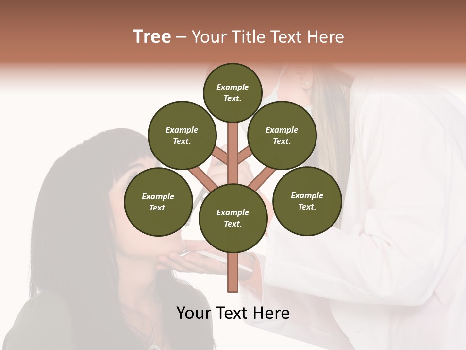 A Woman Getting Her Teeth Brushed By A Dentist PowerPoint Template