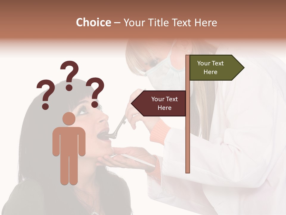 A Woman Getting Her Teeth Brushed By A Dentist PowerPoint Template