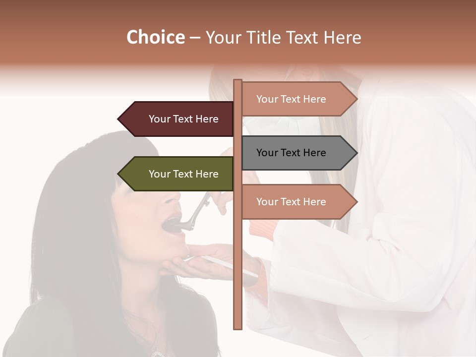 A Woman Getting Her Teeth Brushed By A Dentist PowerPoint Template