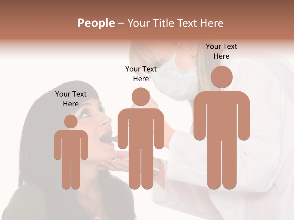 A Woman Getting Her Teeth Brushed By A Dentist PowerPoint Template