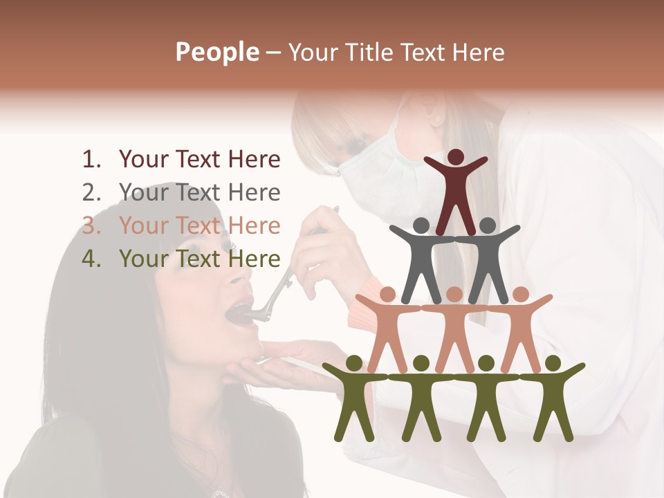 A Woman Getting Her Teeth Brushed By A Dentist PowerPoint Template