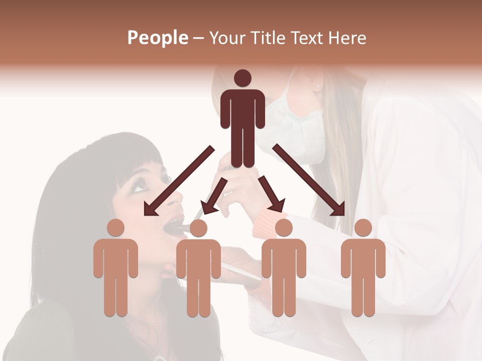 A Woman Getting Her Teeth Brushed By A Dentist PowerPoint Template