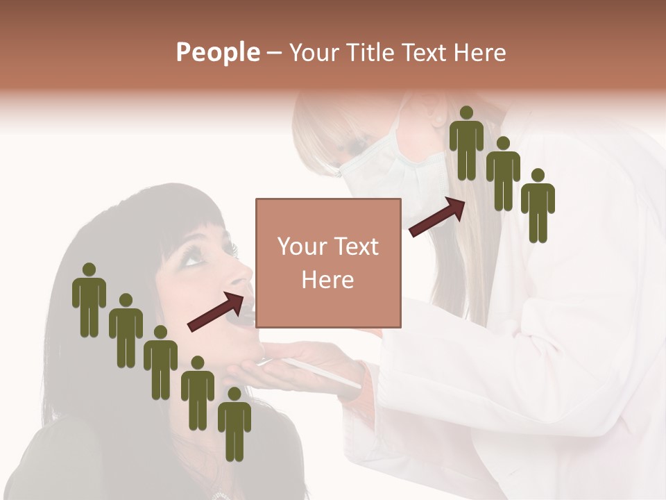 A Woman Getting Her Teeth Brushed By A Dentist PowerPoint Template