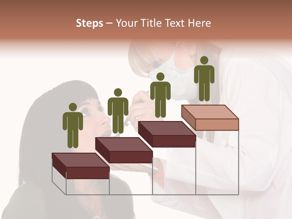 A Woman Getting Her Teeth Brushed By A Dentist PowerPoint Template