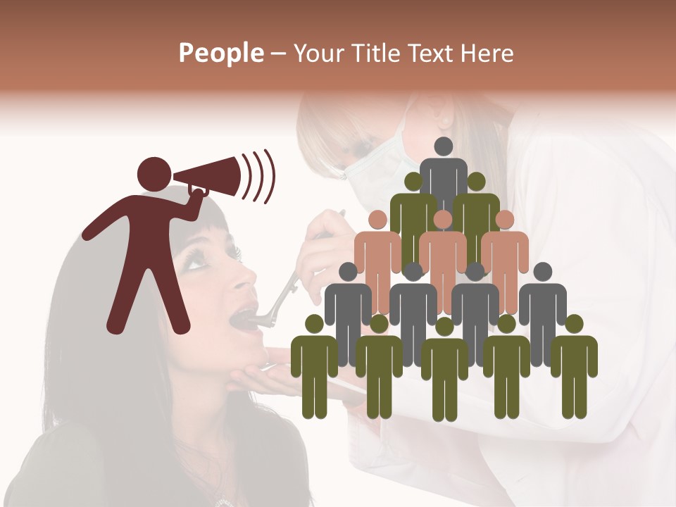 A Woman Getting Her Teeth Brushed By A Dentist PowerPoint Template