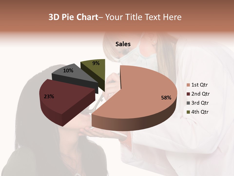 A Woman Getting Her Teeth Brushed By A Dentist PowerPoint Template