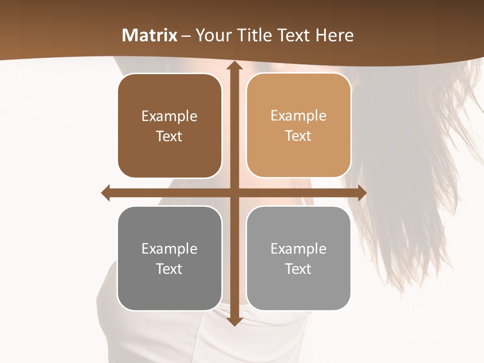 Young Charming Woman In White Dress. Isolated On White. PowerPoint Template