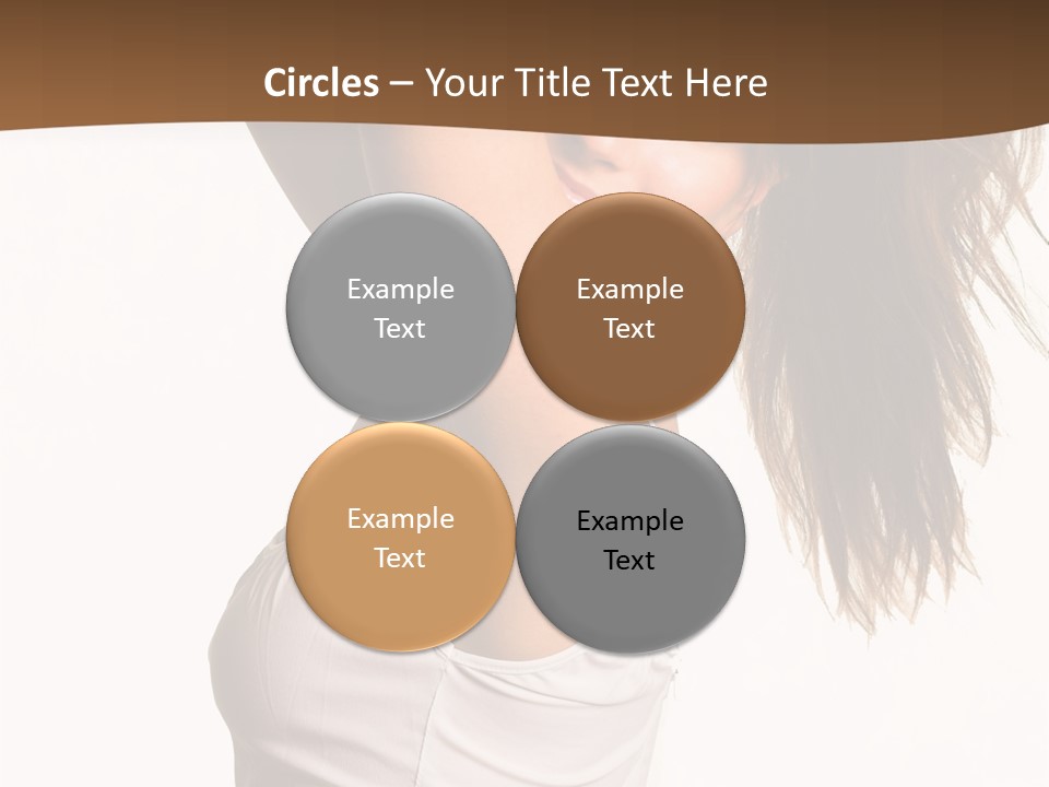 Young Charming Woman In White Dress. Isolated On White. PowerPoint Template