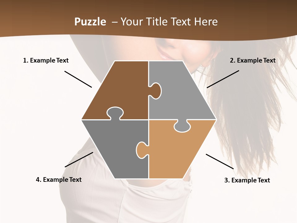 Young Charming Woman In White Dress. Isolated On White. PowerPoint Template