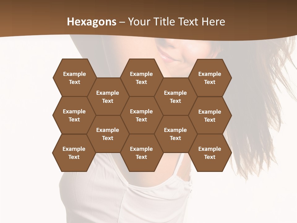 Young Charming Woman In White Dress. Isolated On White. PowerPoint Template