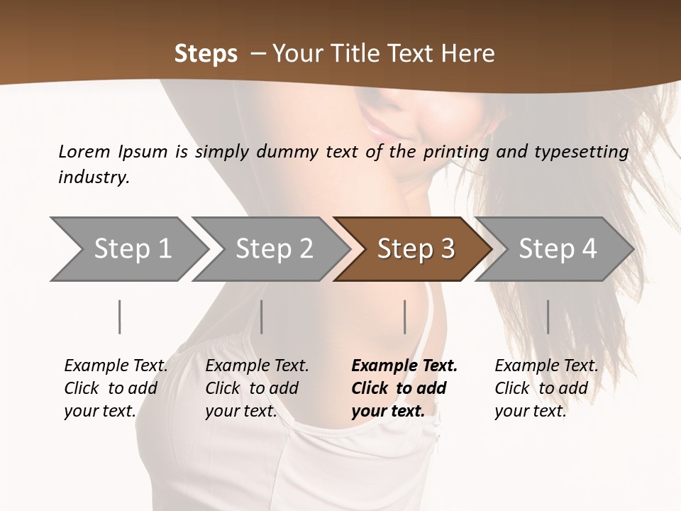 Young Charming Woman In White Dress. Isolated On White. PowerPoint Template