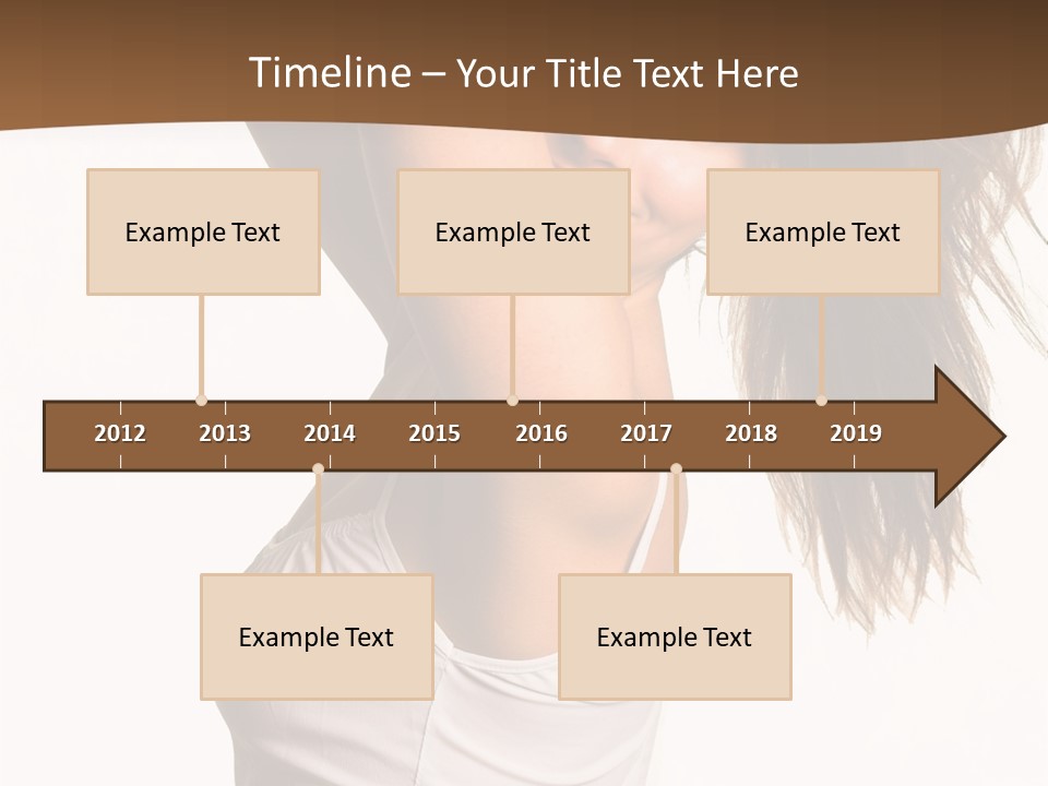 Young Charming Woman In White Dress. Isolated On White. PowerPoint Template