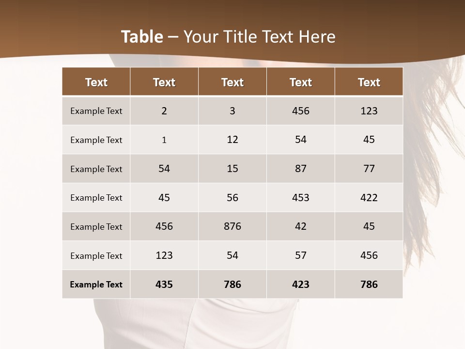 Young Charming Woman In White Dress. Isolated On White. PowerPoint Template