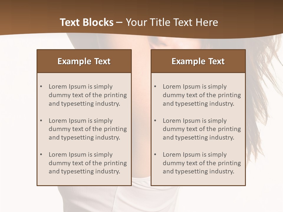 Young Charming Woman In White Dress. Isolated On White. PowerPoint Template