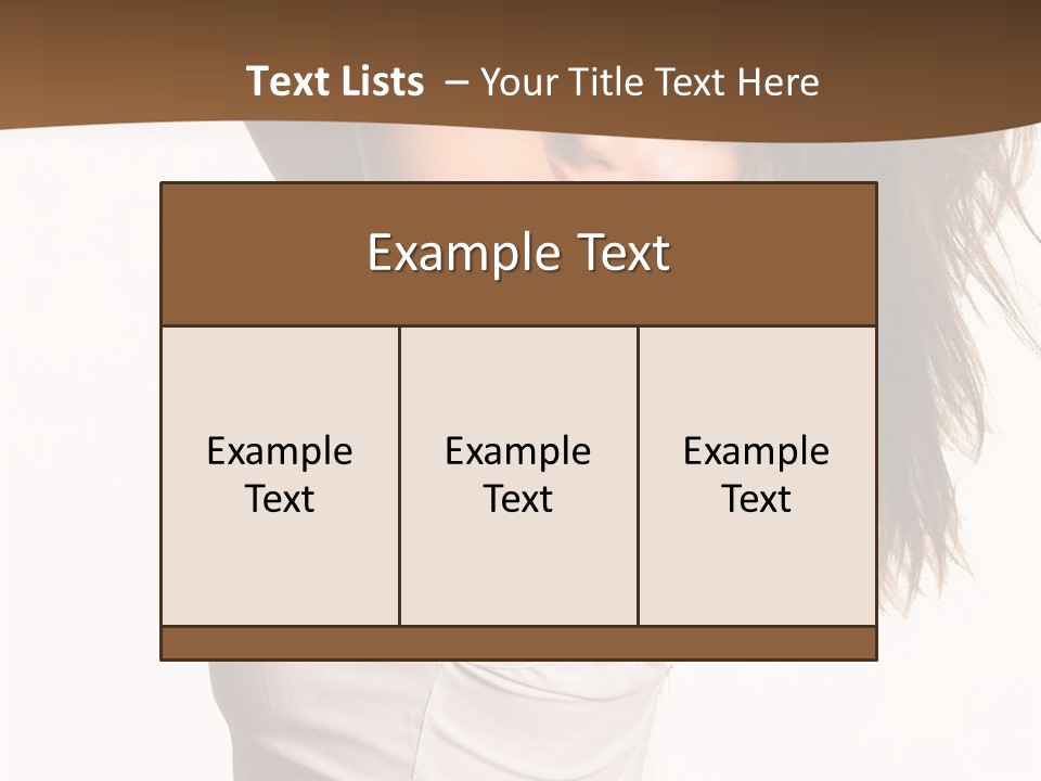 Young Charming Woman In White Dress. Isolated On White. PowerPoint Template