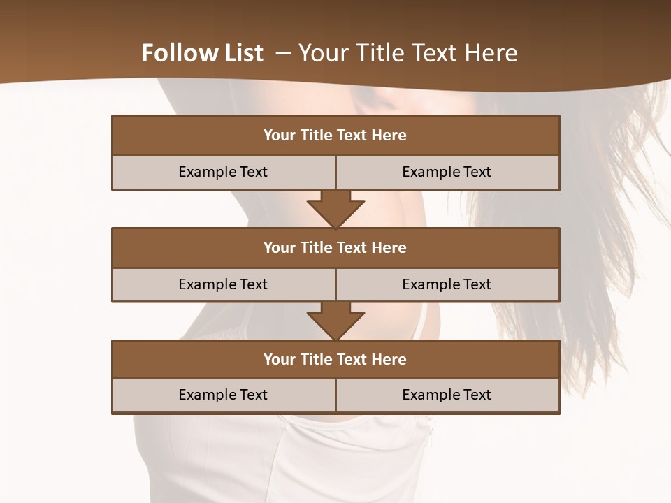 Young Charming Woman In White Dress. Isolated On White. PowerPoint Template