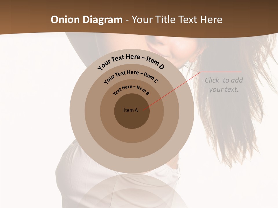 Young Charming Woman In White Dress. Isolated On White. PowerPoint Template