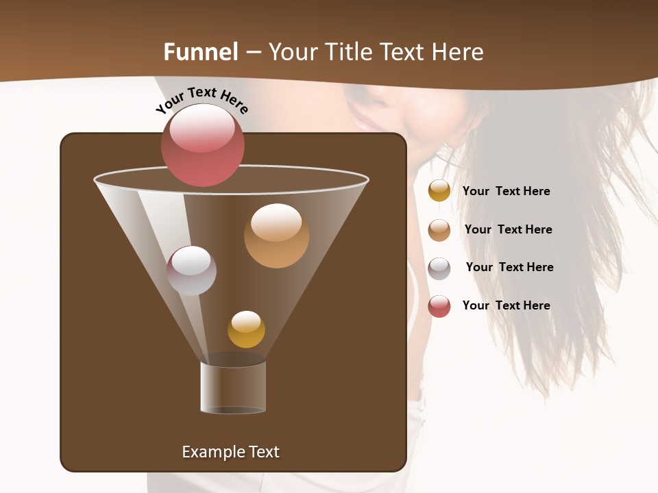 Young Charming Woman In White Dress. Isolated On White. PowerPoint Template