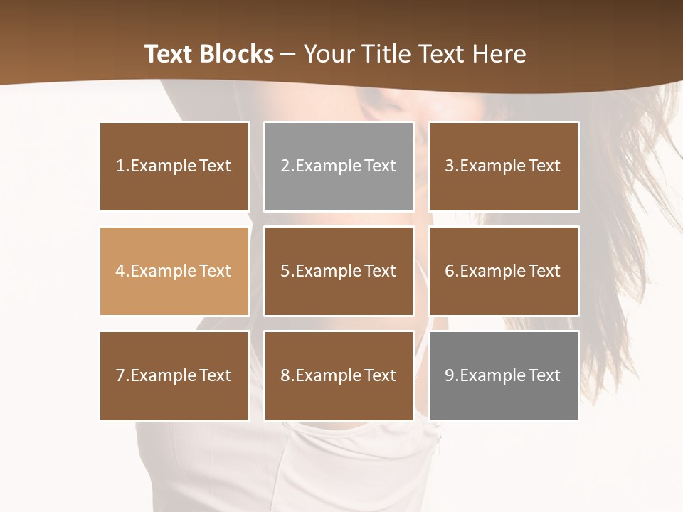 Young Charming Woman In White Dress. Isolated On White. PowerPoint Template