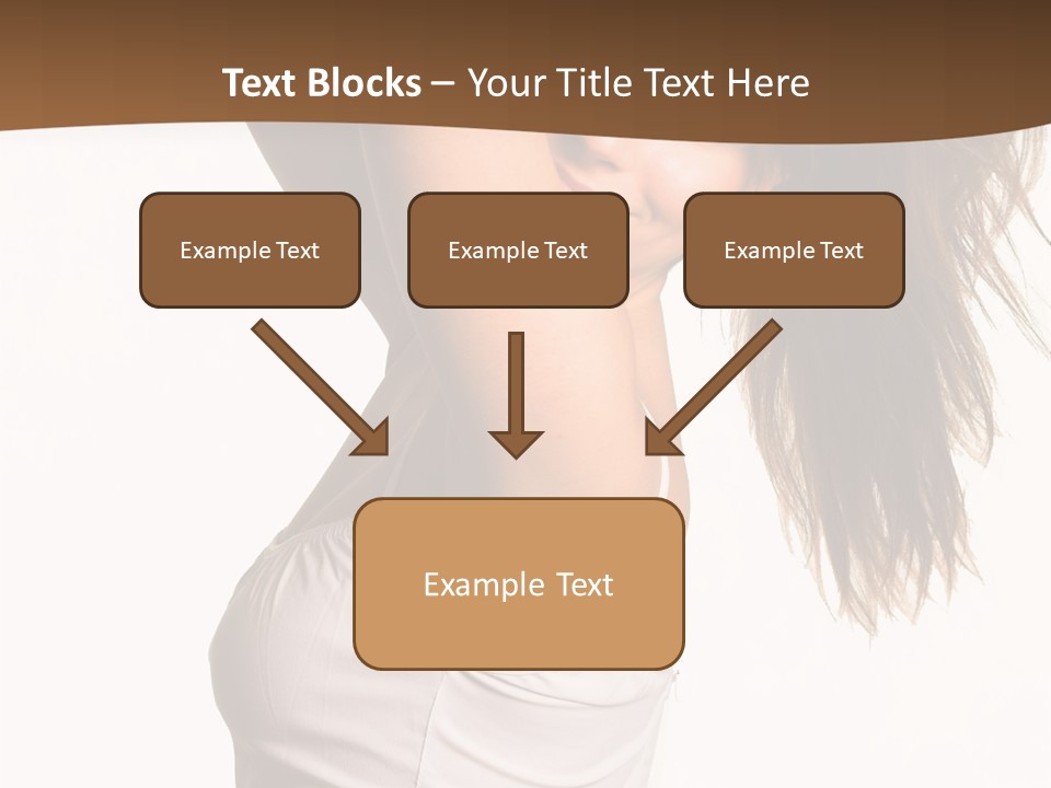 Young Charming Woman In White Dress. Isolated On White. PowerPoint Template