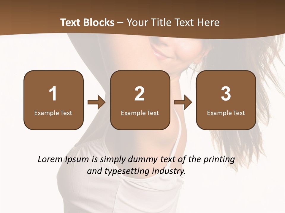 Young Charming Woman In White Dress. Isolated On White. PowerPoint Template