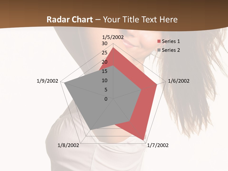 Young Charming Woman In White Dress. Isolated On White. PowerPoint Template