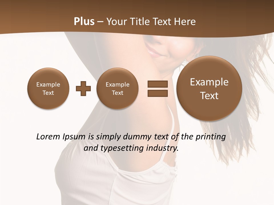 Young Charming Woman In White Dress. Isolated On White. PowerPoint Template