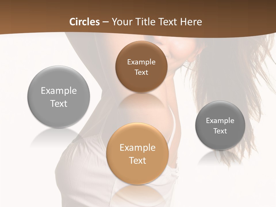 Young Charming Woman In White Dress. Isolated On White. PowerPoint Template