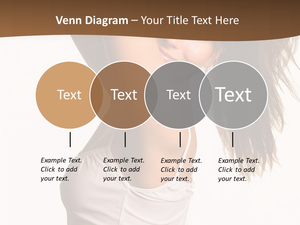 Young Charming Woman In White Dress. Isolated On White. PowerPoint Template