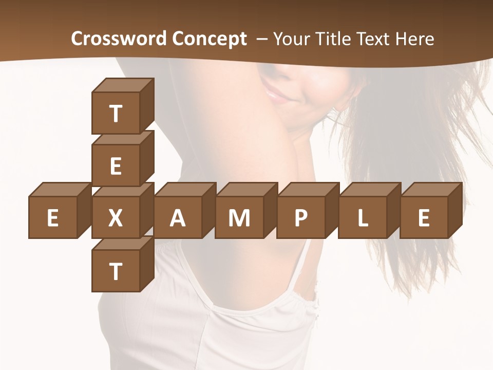 Young Charming Woman In White Dress. Isolated On White. PowerPoint Template