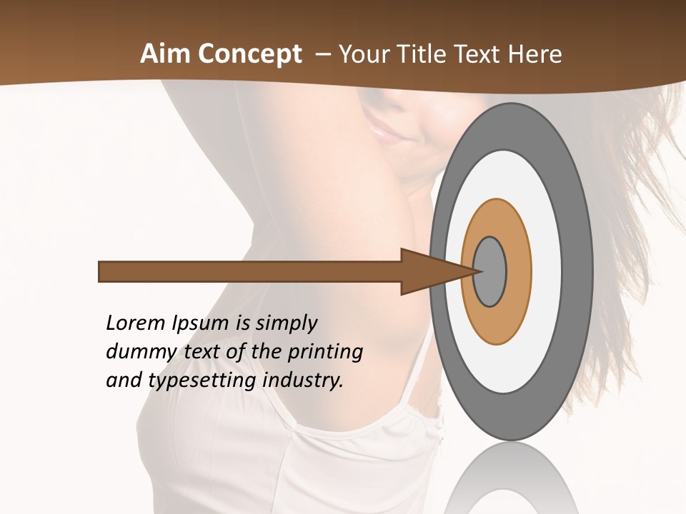 Young Charming Woman In White Dress. Isolated On White. PowerPoint Template