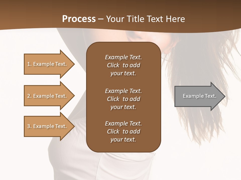 Young Charming Woman In White Dress. Isolated On White. PowerPoint Template