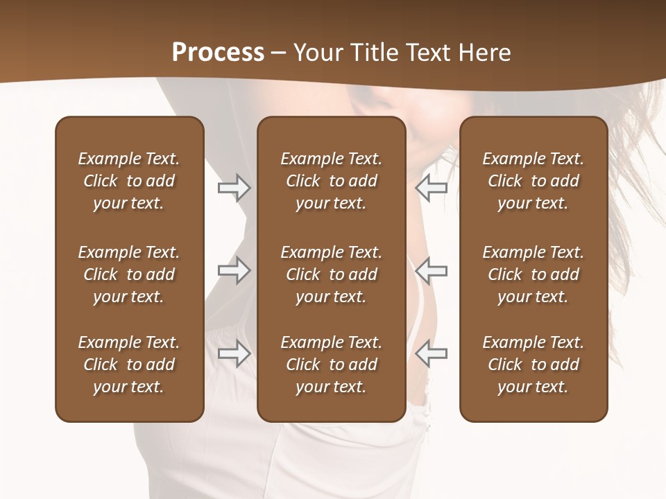 Young Charming Woman In White Dress. Isolated On White. PowerPoint Template