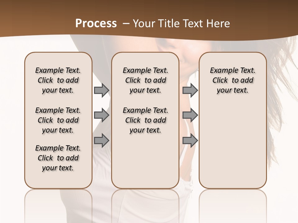 Young Charming Woman In White Dress. Isolated On White. PowerPoint Template