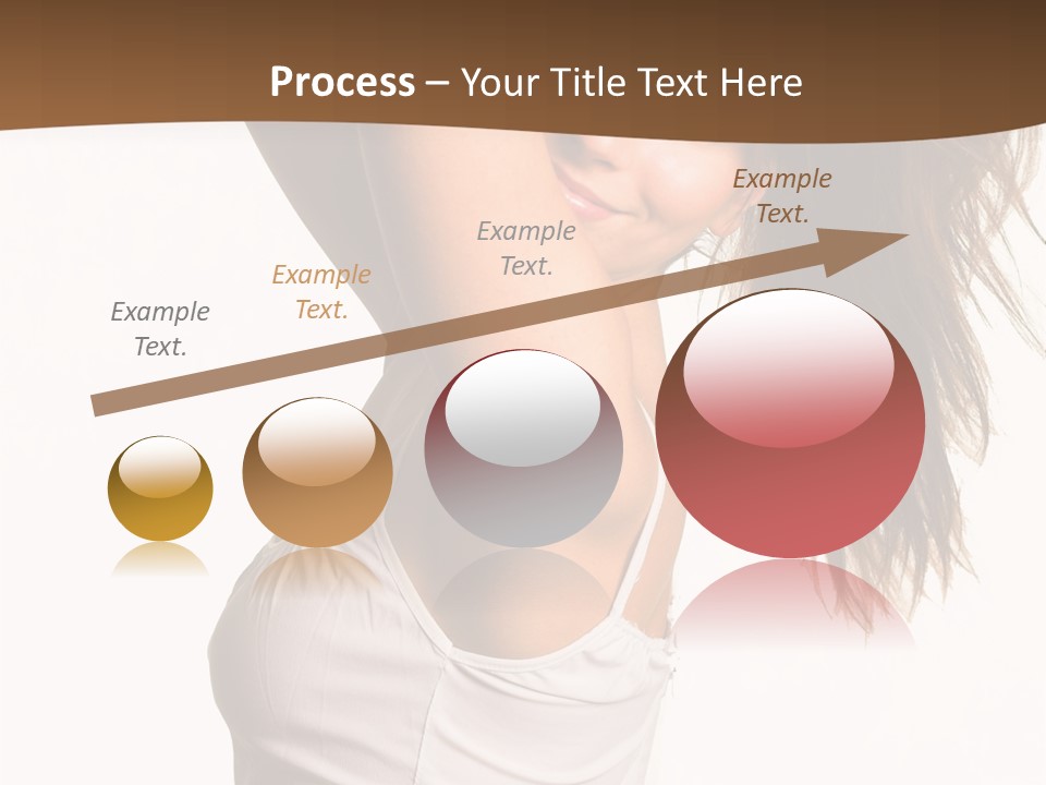 Young Charming Woman In White Dress. Isolated On White. PowerPoint Template