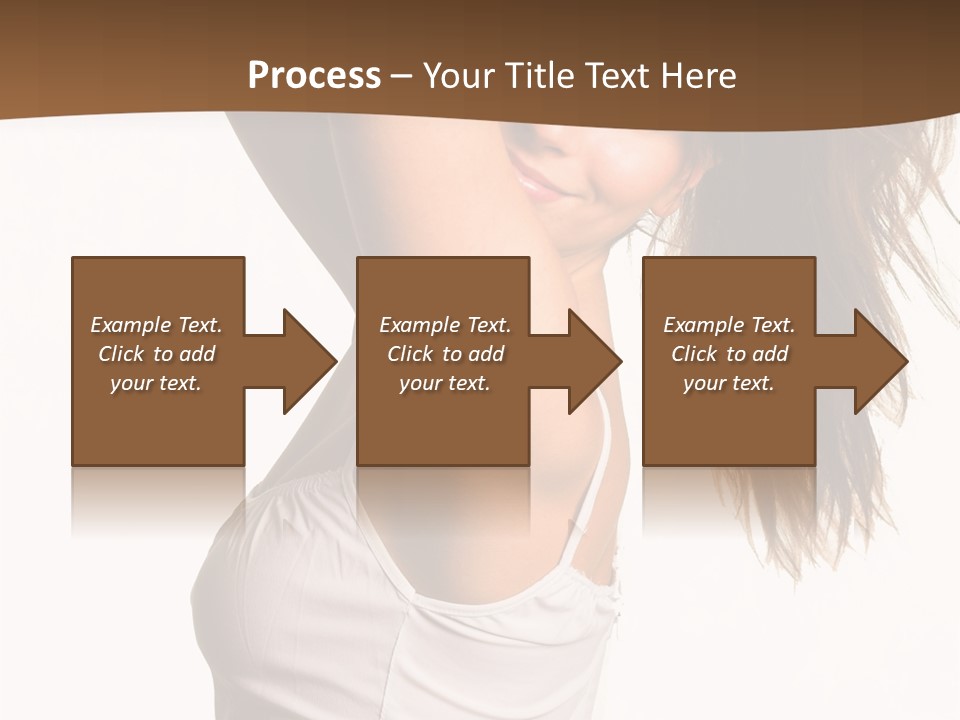 Young Charming Woman In White Dress. Isolated On White. PowerPoint Template