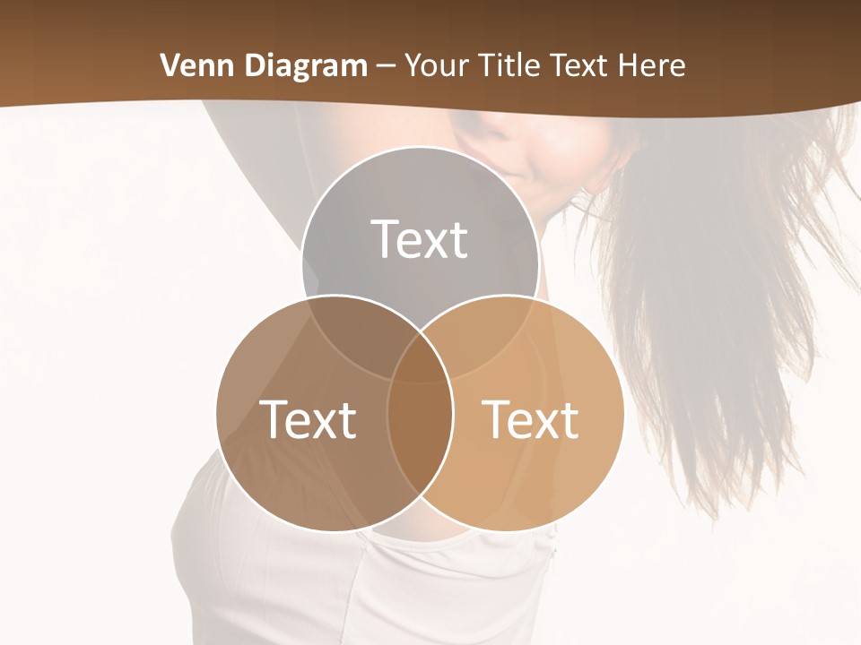 Young Charming Woman In White Dress. Isolated On White. PowerPoint Template