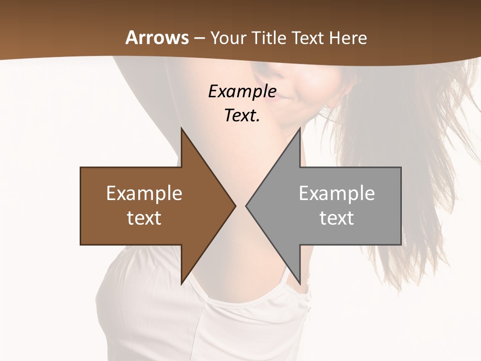 Young Charming Woman In White Dress. Isolated On White. PowerPoint Template