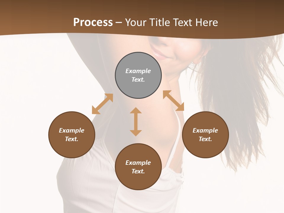 Young Charming Woman In White Dress. Isolated On White. PowerPoint Template