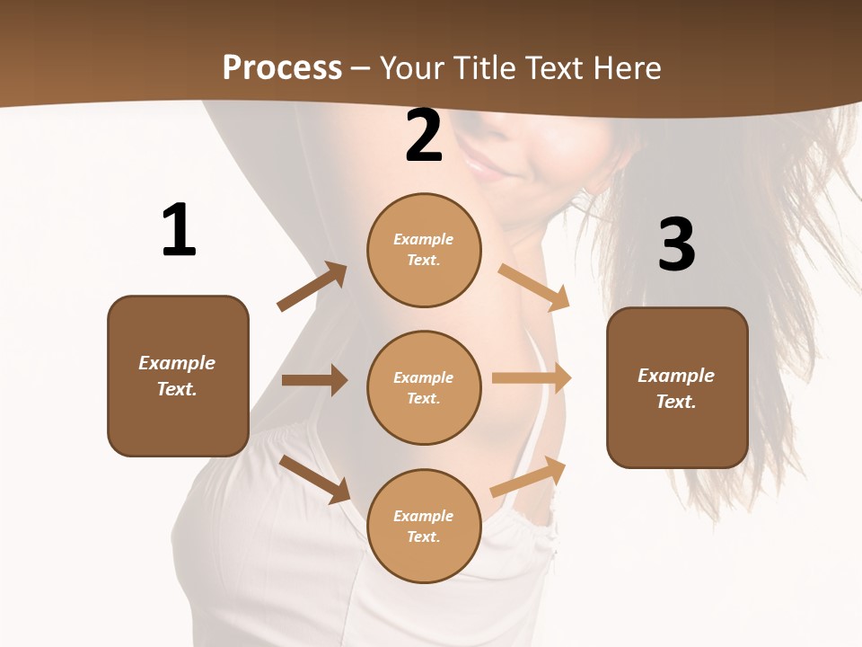 Young Charming Woman In White Dress. Isolated On White. PowerPoint Template