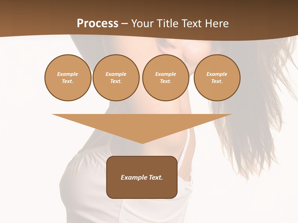 Young Charming Woman In White Dress. Isolated On White. PowerPoint Template