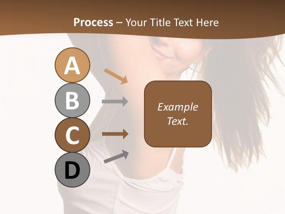 Young Charming Woman In White Dress. Isolated On White. PowerPoint Template