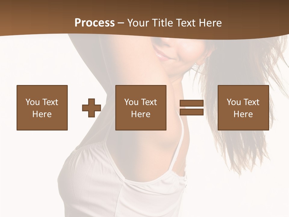 Young Charming Woman In White Dress. Isolated On White. PowerPoint Template