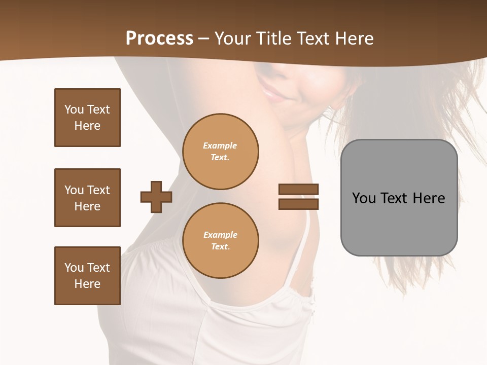 Young Charming Woman In White Dress. Isolated On White. PowerPoint Template