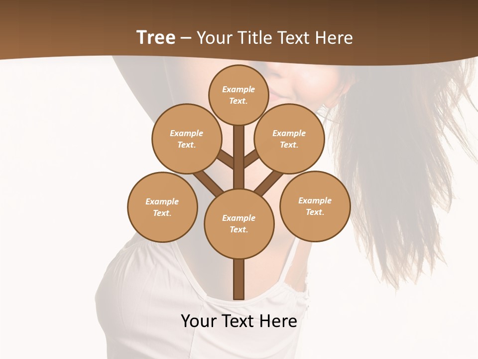 Young Charming Woman In White Dress. Isolated On White. PowerPoint Template