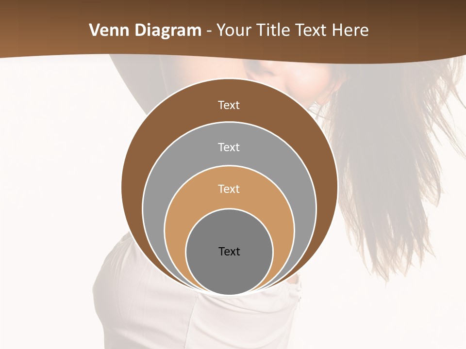 Young Charming Woman In White Dress. Isolated On White. PowerPoint Template