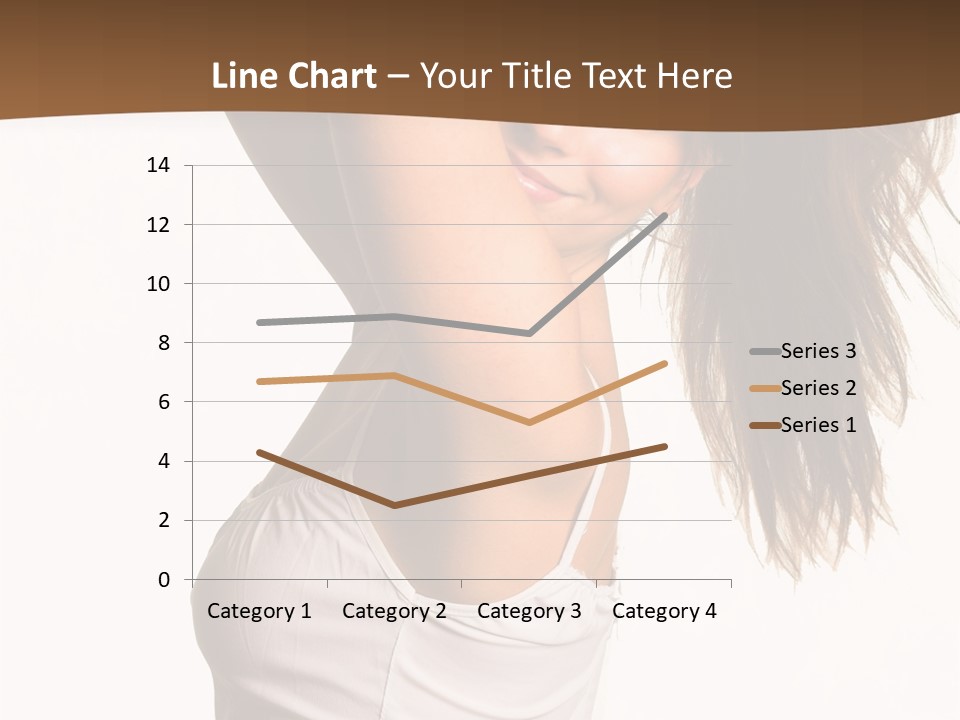 Young Charming Woman In White Dress. Isolated On White. PowerPoint Template